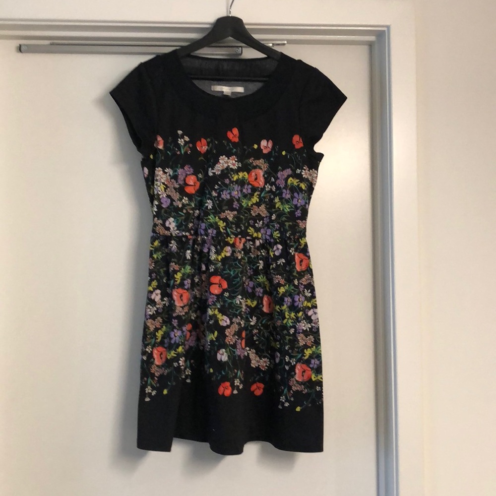 LAUREN CONRAD Black Dress with Floral Pattern